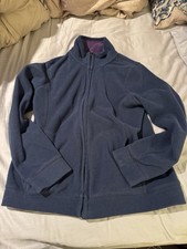 Old Navy Blue Polyester Fleece Full Zip Sweatshirt Women s M Pockets LS
