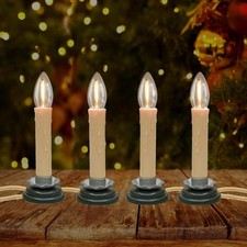 4 Pack Electric Window Candles, 5 Inch Plug in Christmas Candle Lights with 0...