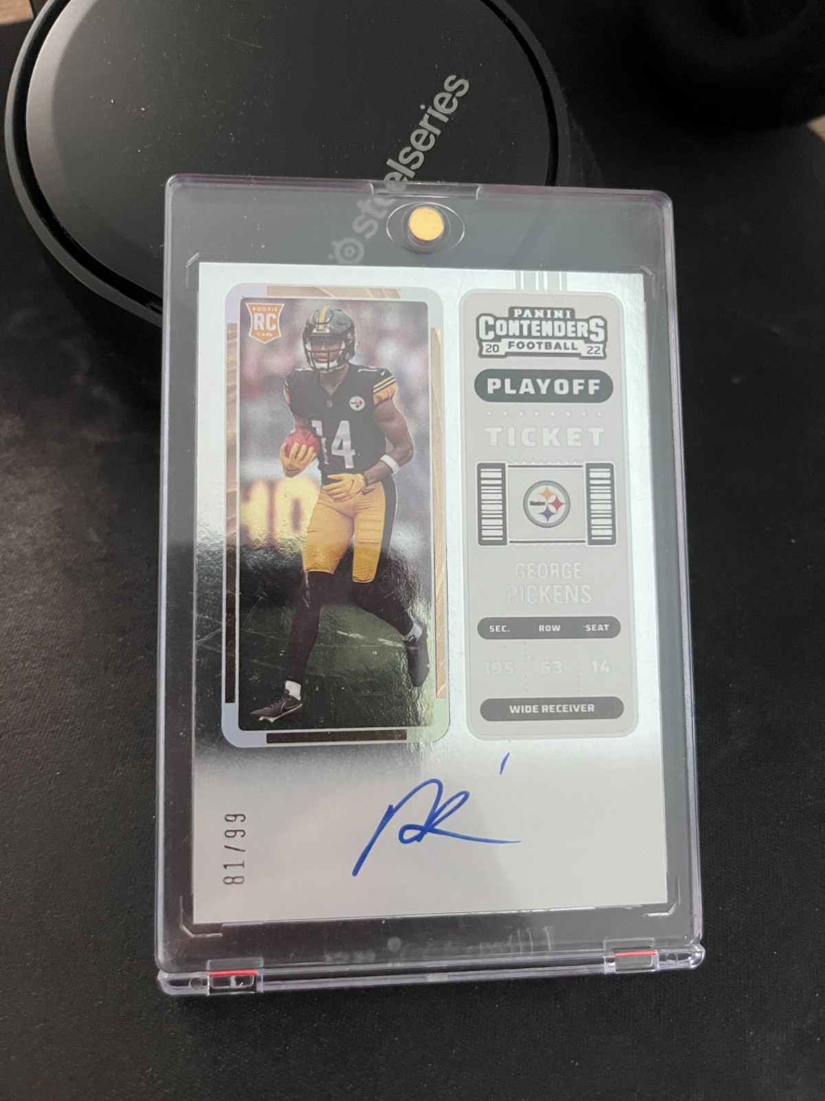 2022 Contenders George Pickens RC Playoff Ticket Auto #81/99 Steelers