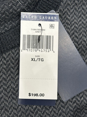 銀製品 シルバー Polo Ralph Lauren Men's Knit Wool Sweater Grey XL NWT $198 | eBay