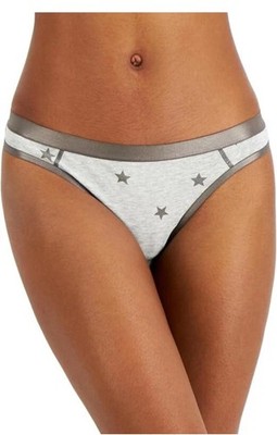 JENNI Women's Thong Graphic Print Stars Grey XXXL