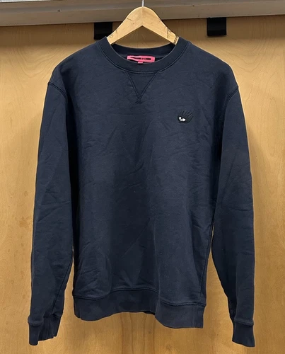 Felpa MCQ by Alexander McQueen blu medio maglione ricamato rondine