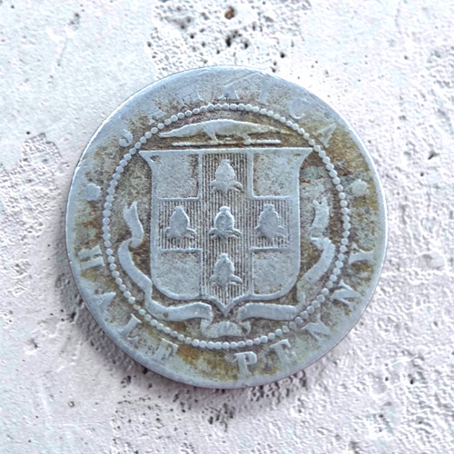 1920 Jamaica Half Penny Coin | King George V | British Colonial Bronze