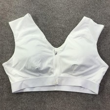 Tommie Copper Sports Bra Womens 2XL White Front Zip Copper Znergy Athletic Mesh