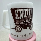 Vintage Knott's Berry Farm Ghost Town White Milk Glass Cup Mug Name “Cheryl”