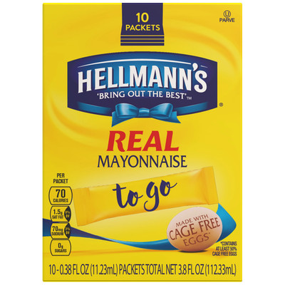 New To Go Packets Real Mayonnaise 0.38 Fl Oz (36 Packs) Condiments