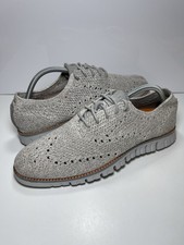 Cole Haan Men's Zerogrand Stitchlite Wingtip Oxfords Gray Knit Shoes Size 8