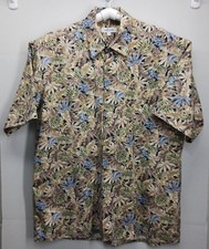 Pierre Cardin Mens Short Sleeve Button Down Shirt L Floral Print 100 Cotton