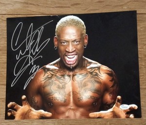Dennis Rodman Signed 11 x 14 JSA