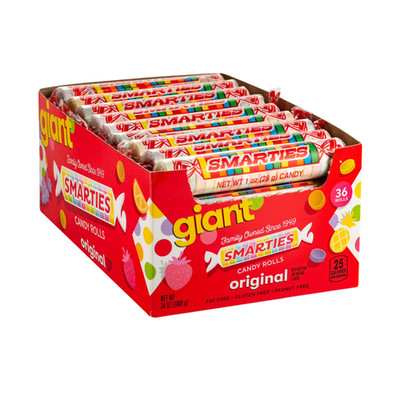 Giant Candy Rolls - 36 Count, Allergen-Free,Gluten-Free & Fat-Free,Fruity Snacks