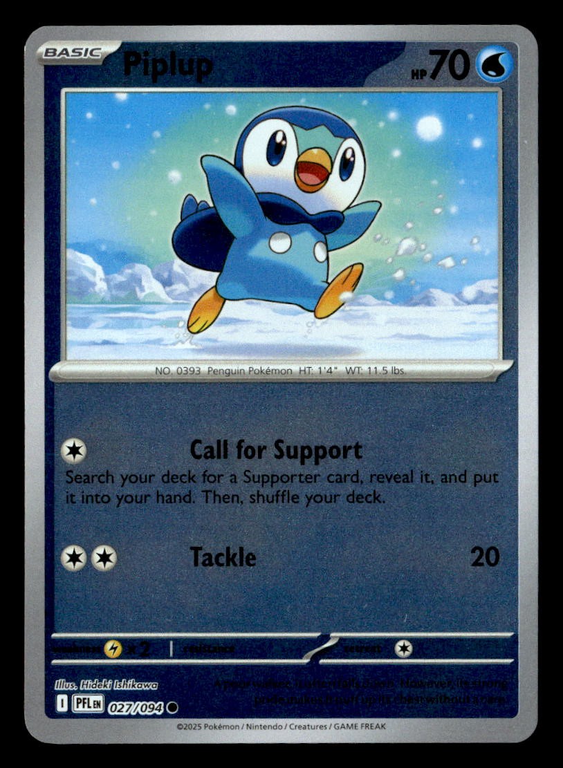 Pokemon Piplup #027/094 tcg Near Mint or Better