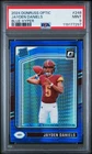 2024 Donruss Optic Rated Rookie Jayden Daniels  Blue Hyper Prizm #248 PSA 9