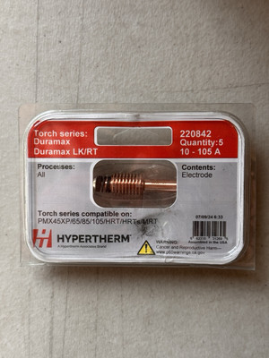 Hypertherm Genuine Powermax 65 Electrodes 220842 - 5 Pack