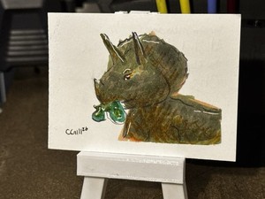 Charlie Gill "Green Munchies" Signed Original Ink Drawing Rhino Unframed 2026
