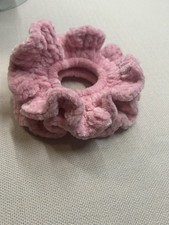 Handmade Camo Crochet Ruffle Scrunchie Hair Tie Ponytail Holder NEW Set Of 2