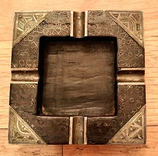 Vintage Mauritania African Handicraft Ebony Silver Ashtray