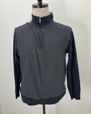 Ted Baker Navy  Multi 1/4 Zip High Neck Sweatshirt Size L