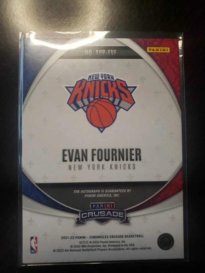 2021-22 Panini Chronicles- Apprentice Signatures Evan Fournier #APP-EVF Red (AU) - Image 2 of 3