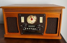 Victrola VTA754BMAH Aviator Signature Bluetooth 8-in-1 Record Player - Mahogany