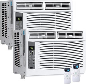 6000 BTU Smart Window Air Conditioner 2-Pack,WiFi Remote, Quiet Covers 250 Sq Ft