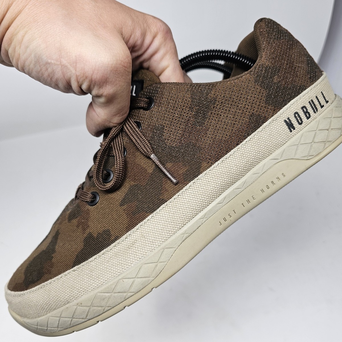 Nobull Grizzly Camo Brown Canvas Trainer Workout Sneakers  display picture 2