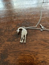 Giraffe Pendant With Silver Chain
