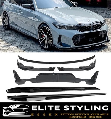 FÜR BMW G20 G21 LCI M SPORT GLANZ SCHWARZ AERO BODYKIT SPLITTER DIFFUSOR SCHWELLER