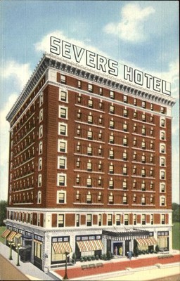 Muskogee Oklahoma OK Hotel Severs Curt Teich c1940s-50s Vintage Postcard