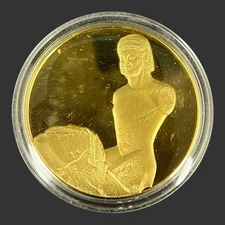 Vtg Art Treasures of Ancient Greece-Rampin Horseman Gold Plated Bronze Medal