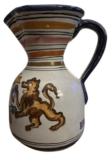 Talavera Spain Pitcher Viva Mi Dueno "Long Live My Owner” Rioja Vega “Red Wine"