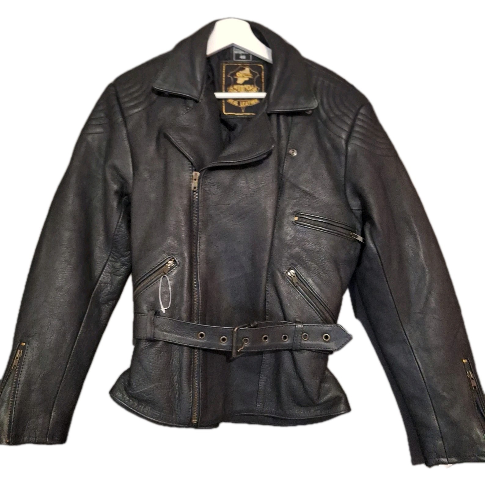 Veste moto cuir femme ORCX blouson noir de motarde