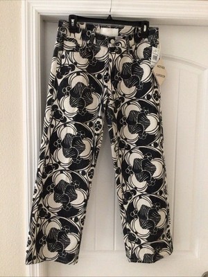 NWT, Mother Superior Curly Cub Black& Cream Mid Rise Ankle Jean.Size28,Orig$228.