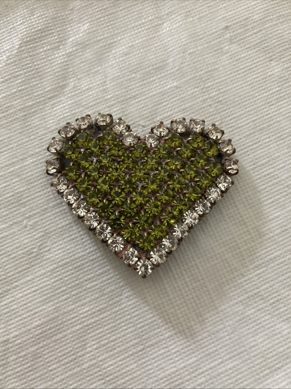 Vintage Heart Button, Green