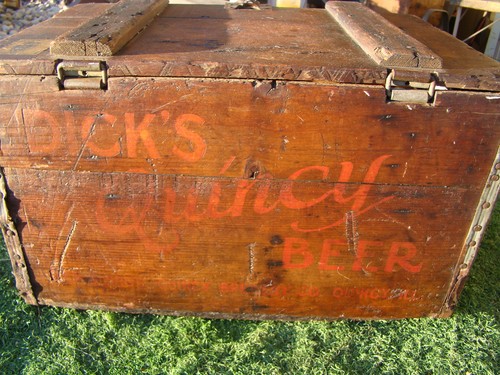 DICK'S BEER Wood Crate DICK BROS. BREWING COMPANY 1930s Quincy, Illinois Antique