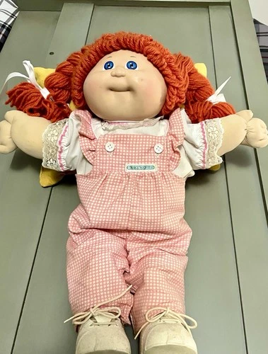 VTG Cabbage Patch Kid Doll Factory Red Hair Blue Eyes 1982 Orig Shoes Outfit