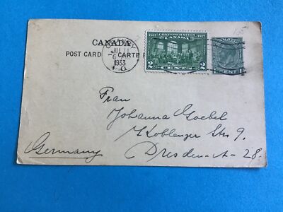 Kanada 1933 nach Deutschland Brief Postkarte R45789