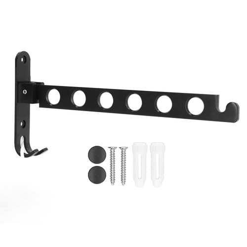 Foldable Clothes Hanger 90°Collapsible Laundry Drying Rack With 6 Holes Black - Picture 7 of 12