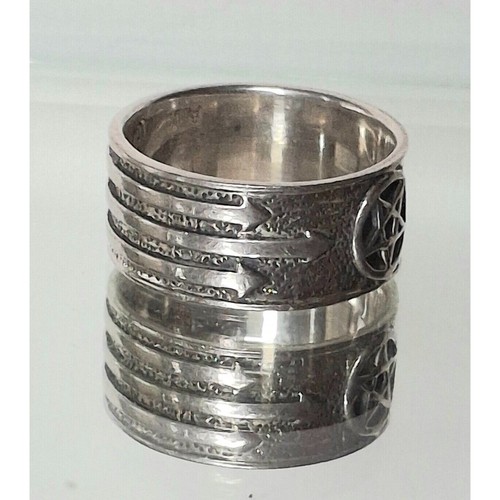 Peter Stone 925 Sterling Silver Pentagram Band Ring Size 8.5 Sky - Picture 2 of 10