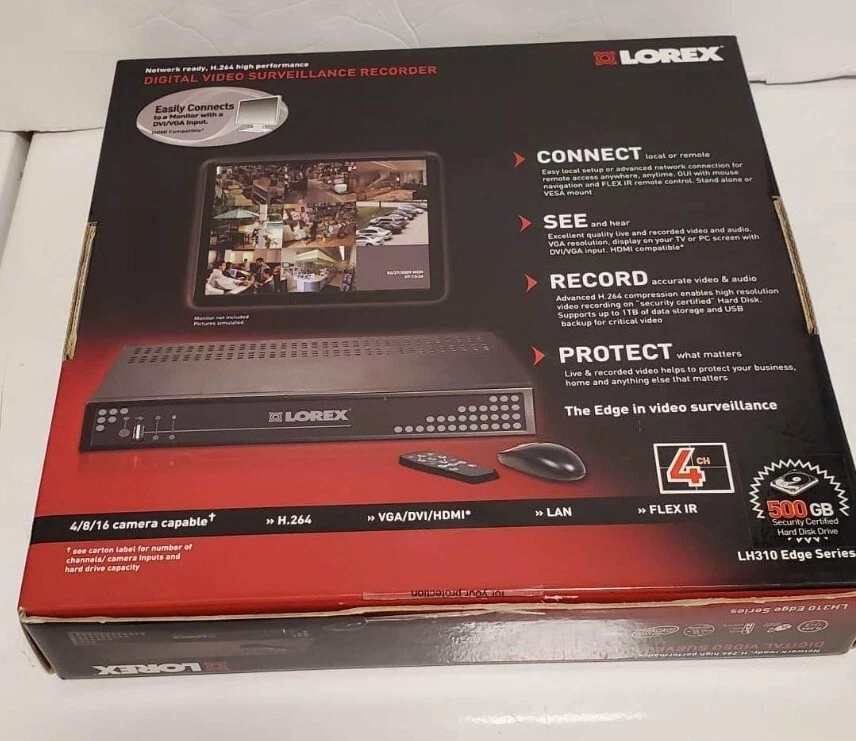 Lorex LH314501 4 Channel 500GB HDD Model LH310 Edge Plus Network DVR DVI Video - Image 2 of 4