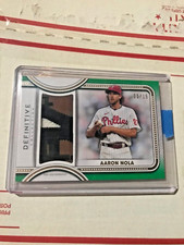 Aaron Nola 2022 Topps Definitive Green GU Jumbo Relic Jersey 5/15 Phillies RAW