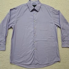 Bergamo New York Long Sleeve Button Down Shirt Size Large Purple 