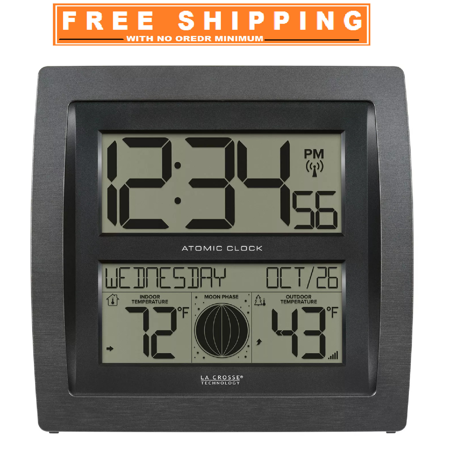 La Crosse Technology Curved Digital Atomic Wall Clock photo