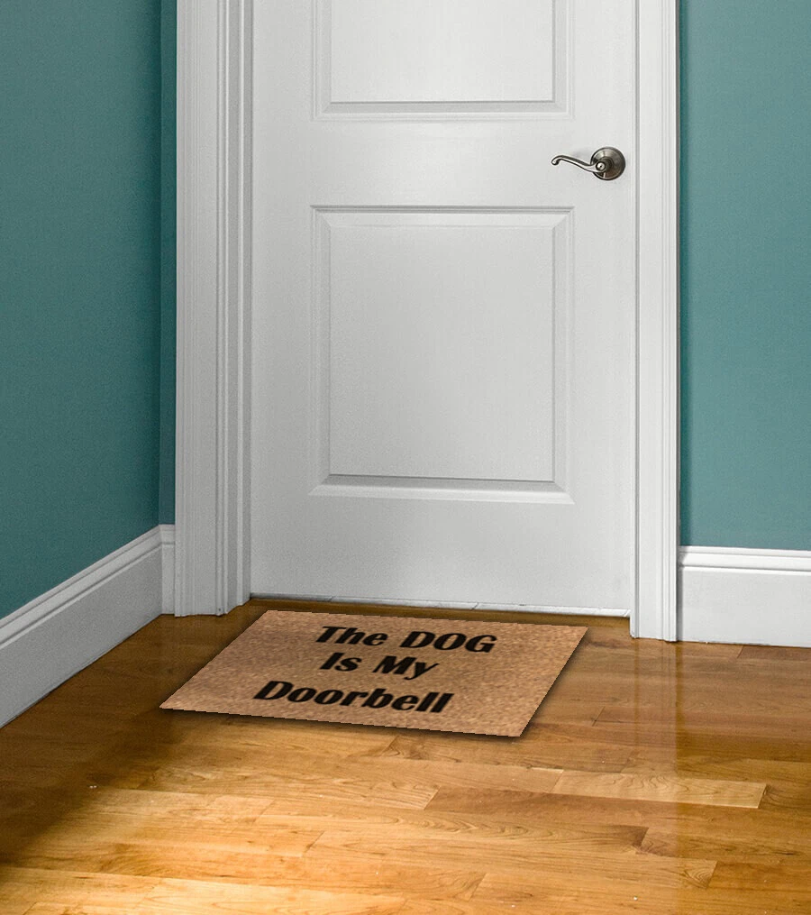 Dog on sale doorbell mat
