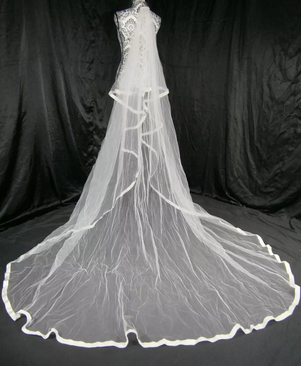 Dramatic Black Lace and Tulle Bridal Veil