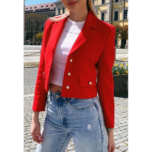 cropped red blazer