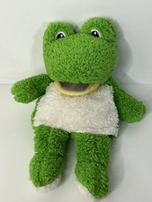 Dan Dee Collector's Choice Green Plush Frog Hand Pupper Makes Ribbit Shound