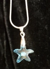 Swarovski Necklace Turquoise Blue Starfish