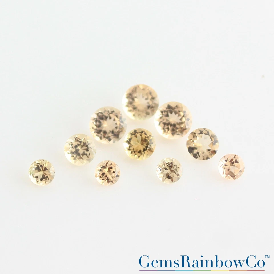 Piedras preciosas sueltas facetadas turmalina color champán en múltiples formas y tamaños, Foto 4 de 4