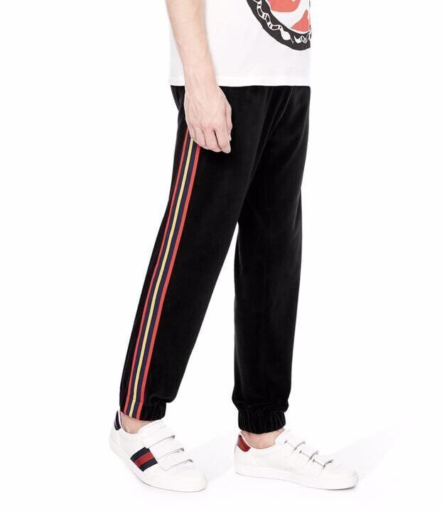 Gucci Men's Chenille Side Stripe Jogging Lounge Sweatpants Gucci Men's Chenille Side Stripe Jogging Lounge Sweatpants