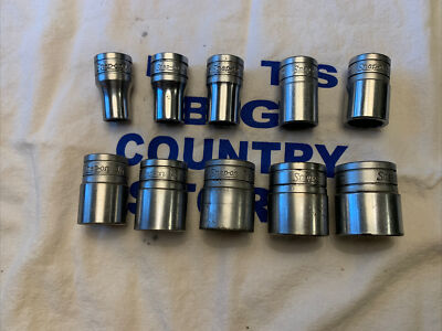 #ad #ad Snap on 1 2quot; Drive 10pc SAE 7 16quot; to 1quot; 12pt Shallow Socket Set SW Series $157.50